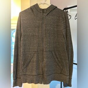 American Giant - lightweight zip hoodie.  Size Medium.  Gray.